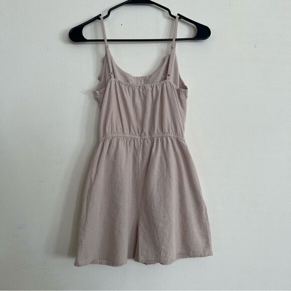 Favlux Tan Cotton Button Down Ruffle Detailed Romper - Picture 5 of 9